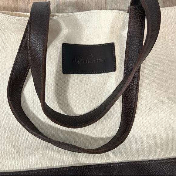 Warden Brooks New York Large Canvas Tote With Leather Handle Made in USA - Picture 15 of 15